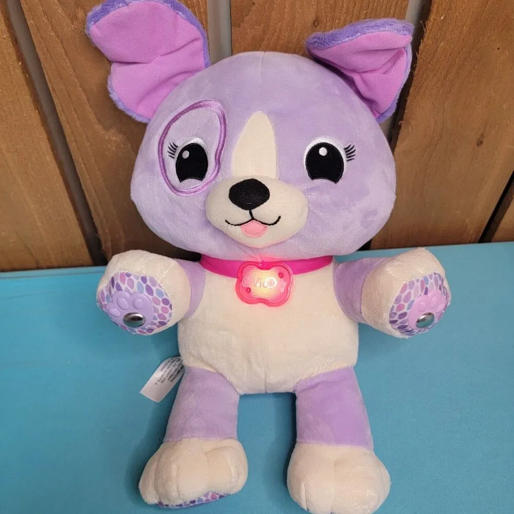 LeapFrog My Pal Violet Plush Interactive 13” Lavender Dog Tested With Cable